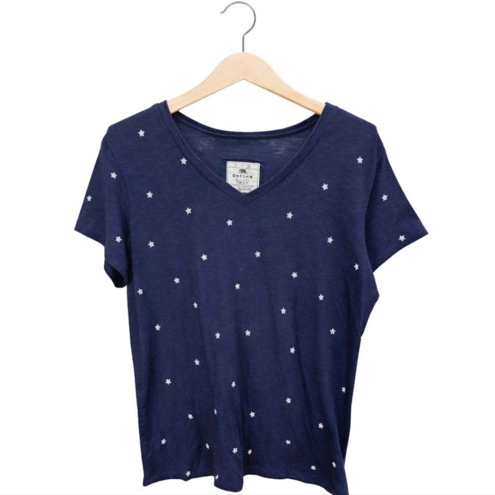 Reflex Navy Space Starry Night  Casual Stars Festive Kawaii Plus Sz Top 3x